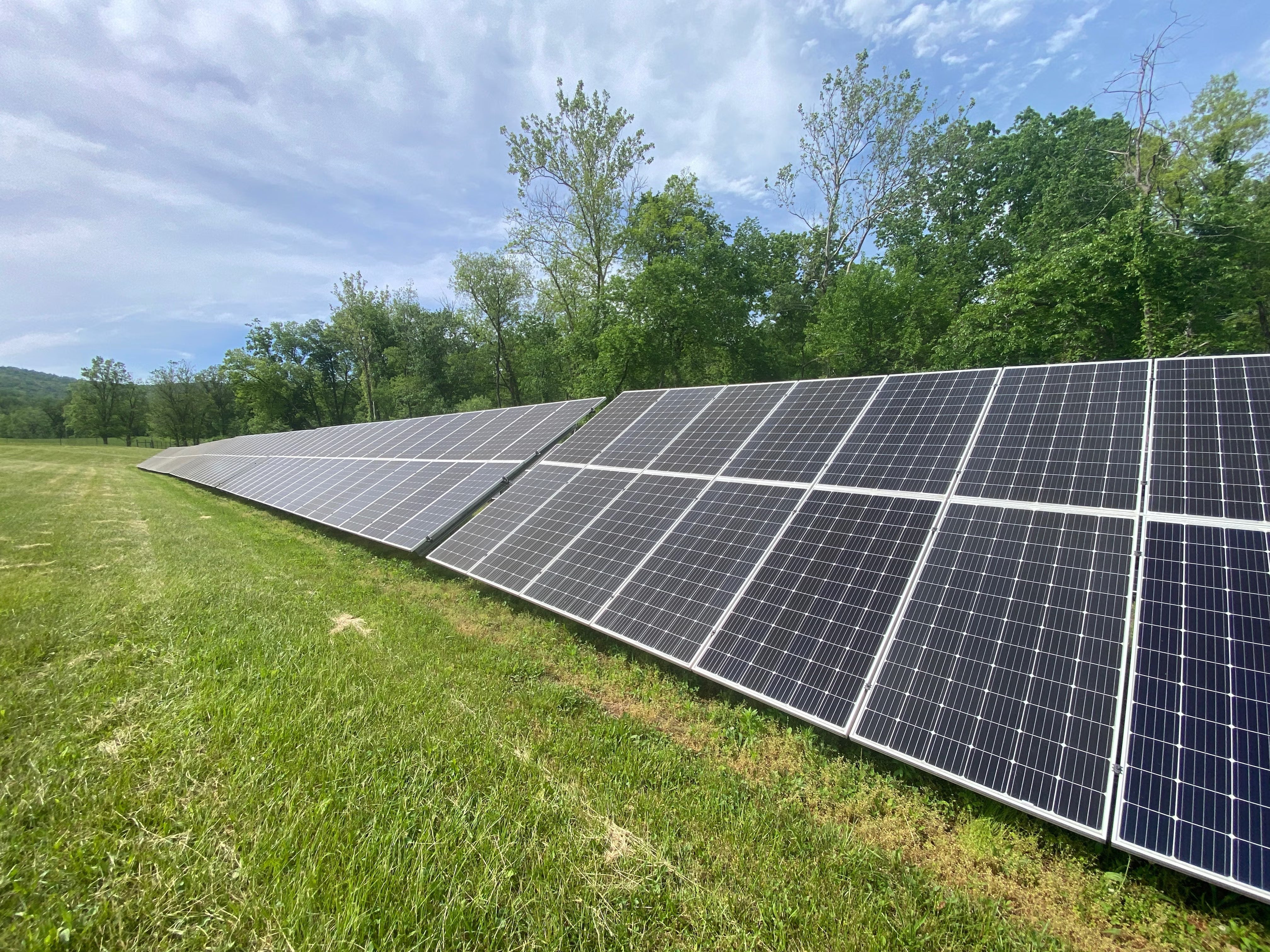 Solar panels serving an agricultural property