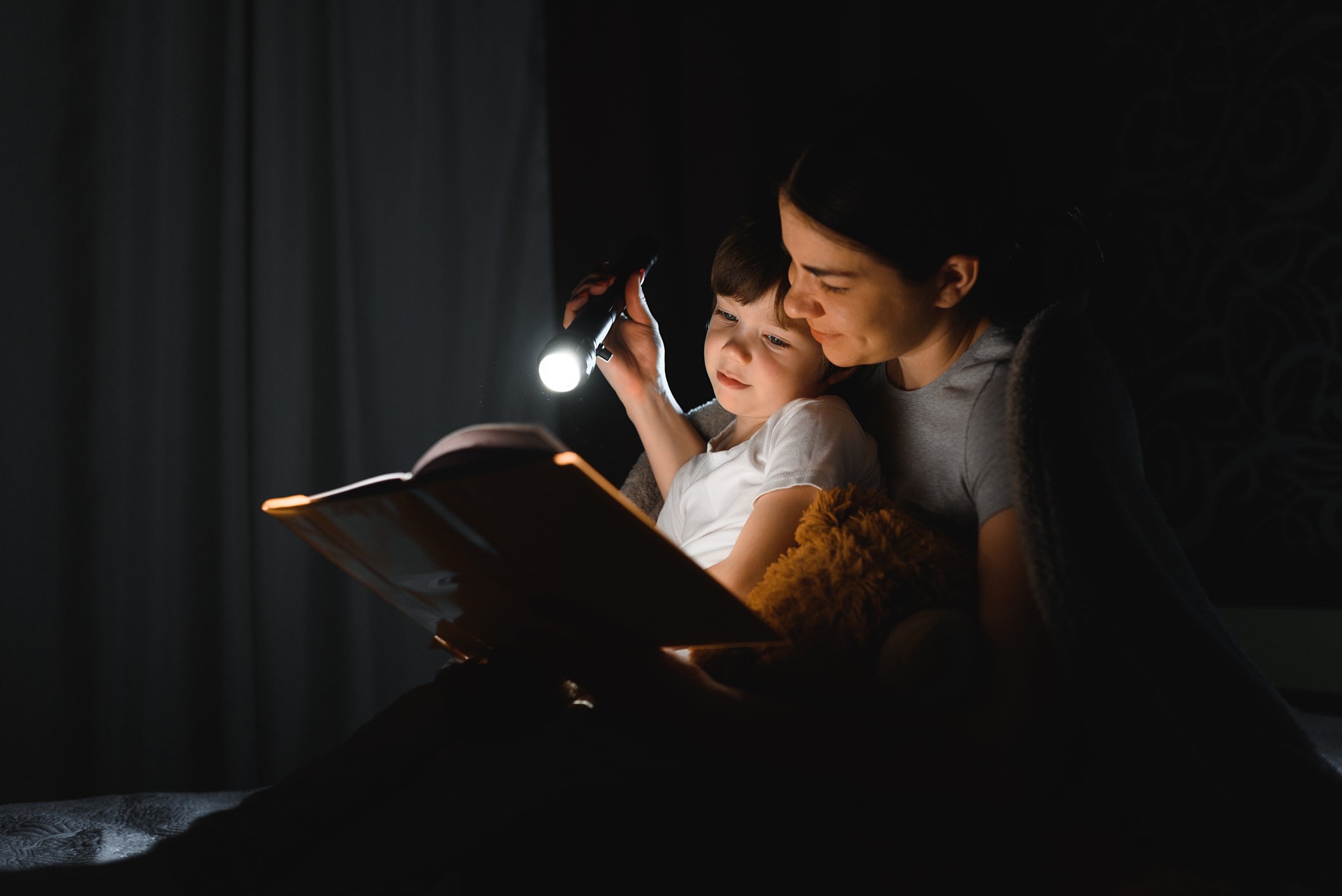 mom with flashlight